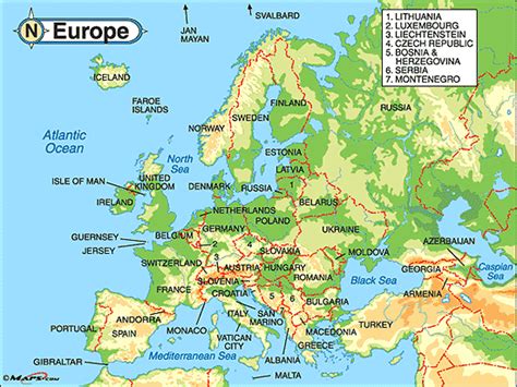 Europe Physical Map By From Worlds Largest Map Store