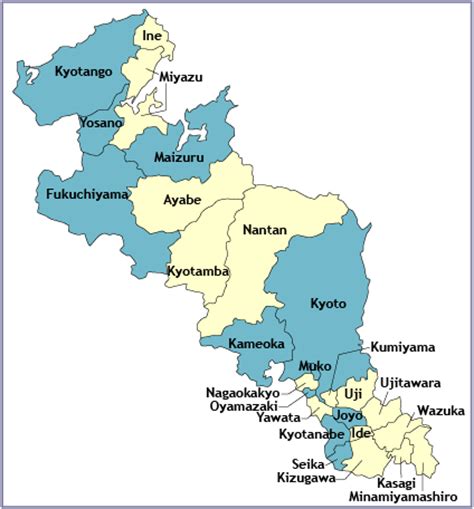 Map of the regions of japan. Regions & Cities: Kyoto Prefecture