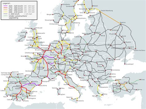 Map Of High Speed Rail Network In Europe Reurope