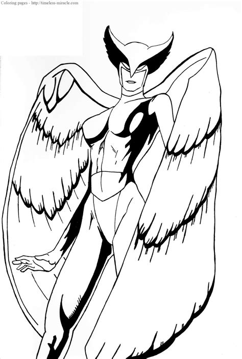 Hawkgirl Coloring Pages Photo Timeless Miracle