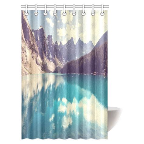 Mypop Scenery Art Decor Shower Curtain Moraine Lake In Banff National