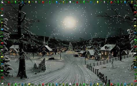 Magical Christmas Screensaver With Falling Snow And Flashing Lights