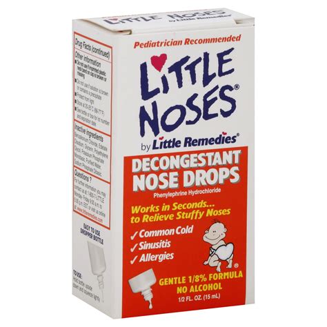 I understand your query and concern. Little Noses Decongestant Nose Drops, Pediatric Formula, 0 ...