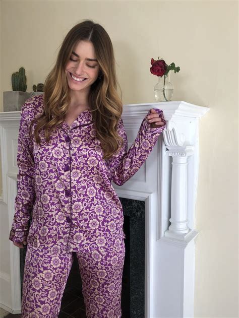 Elegant And Sumptuous These Pyjamas Are A Deep Royal Purple With Gold