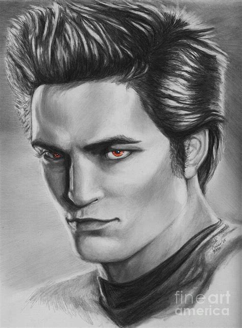 Edward Cullen Of Twilight Movie Vampire Drawing By Carliss Mora