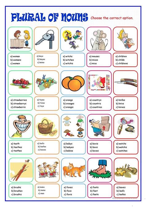 Worsheets Singular And Plural Nouns Singular And Plural Nouns Plural