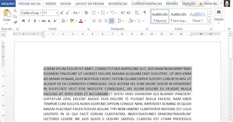 Como Selecionar Um Texto No Word Usando O Teclado Texto Exemplo