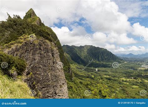 View From The Nuuanu Pali Lookout Hawaii Stock Photo Image Of