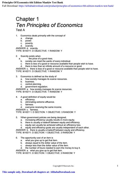 Principles Of Economics 6th Edition Mankiw Test Bank By Sloane Herring