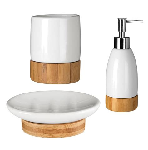 Buy online & pickup today. Earth White Dolomite Wooden Bamboo Base Bathroom ...