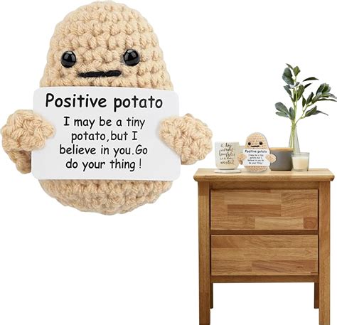 Wasuqo 1 X Mini Funny Positive Potato Creative Cute Wool Funny Knitted