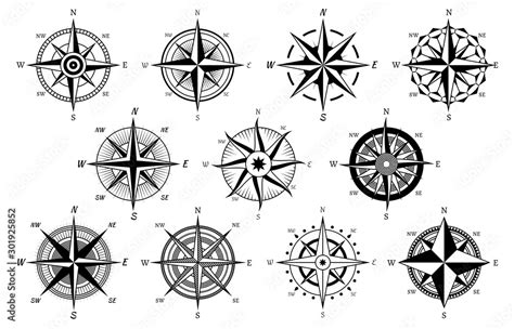 Ancient Compass Rose Map