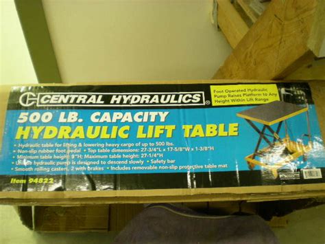 Capacity hydraulic table cart multimedia carts & stands pdf manual download and more harbor freight tools online manuals. Review: Harbor Freight Scissor Lift Table - by jcwalleye ...