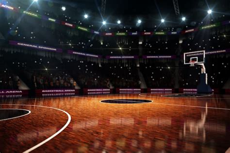 Premium Photo Empty Basketball Court 3d Render