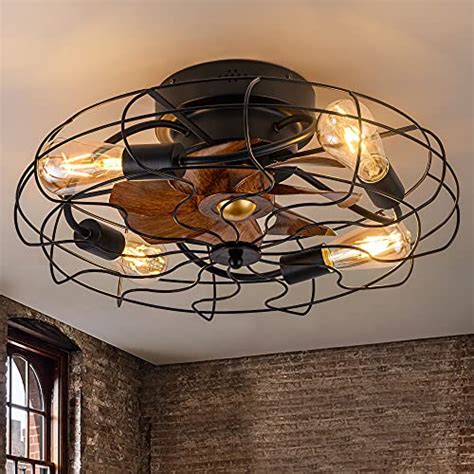 Buy Dider 21 Low Profile Caged Ceiling Fan With Lights Remote Control