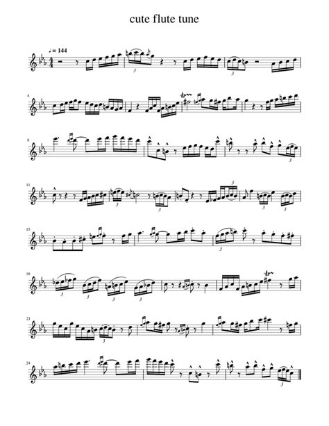 Cute Flute Tune Sheet Music For Flute Solo