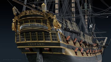 Artstation Hms Leopard Galleon Pirate Ship 3d Model Resources