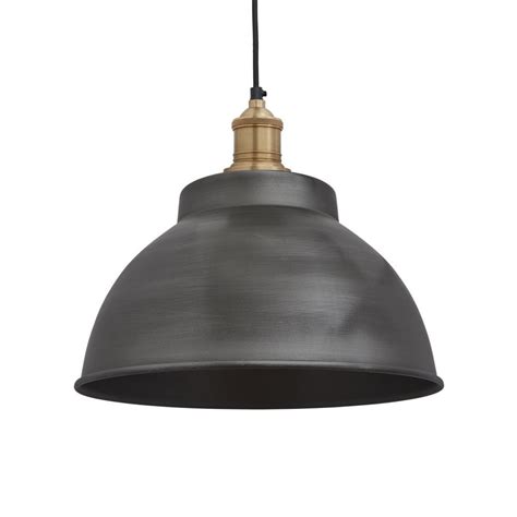 Industville Brooklyn Dome Pewter Pendant 13 Black By Design