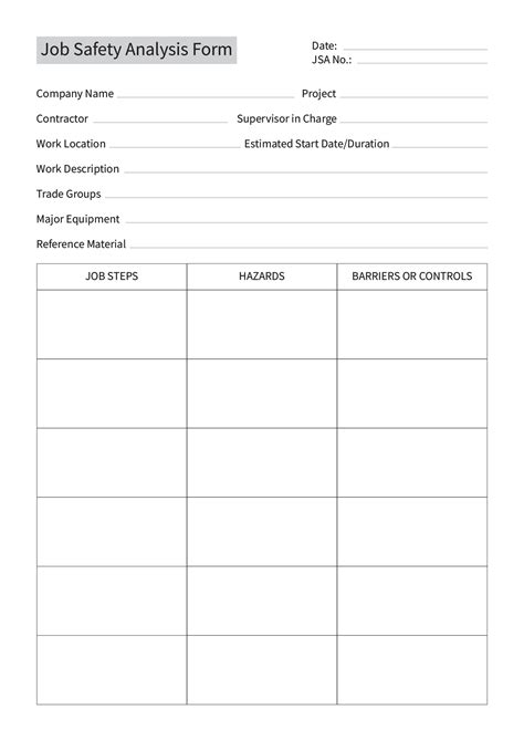 13 Job Hazard Analysis Template Worksheet Free PDF At Worksheeto Com