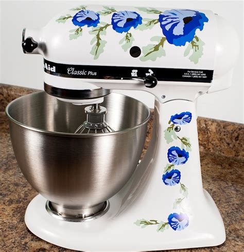 Blue Poppy Flowers Watercolor Kitchenaid Mixer Mixing Machine Etsy