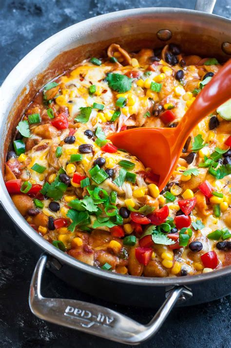 Healthy One Pot Enchilada Pasta Vegetarian Gluten Free Peas And Crayons