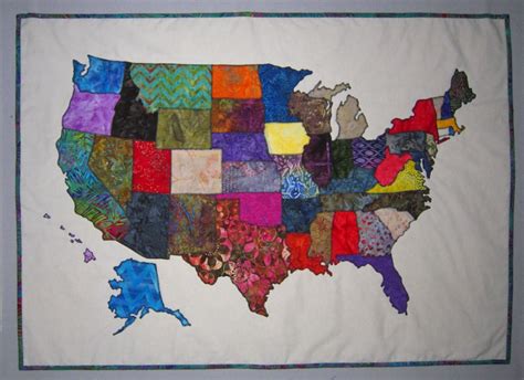 Usa Patchwork Map Quilt Pattern From Quilts By Elena Full
