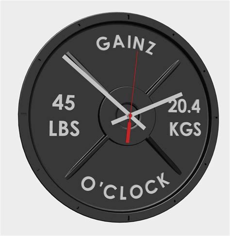 Weight Plate Custom Text Clock Customizable 3d Printed T Etsy