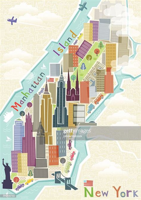 New York Map Illustration High Res Vector Graphic Getty Images