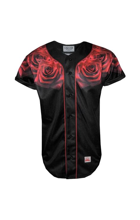Young chozen is a good rapper. SikSilk Red Rose Baseball Jersey - Black