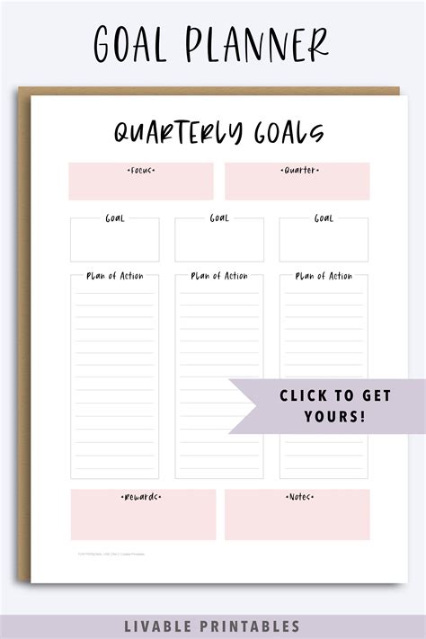 Goal Planner | Quarterly Goals Planner| Goal Planner, NEW FONT! | Goals planner, Goal planner ...