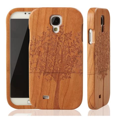 Nature Wood Case For Samsung Galaxy S S4 I9500 Cover Cherry Wooden