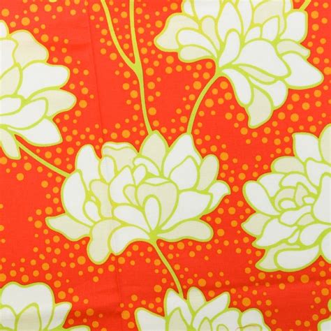 Fabric Large Bright Modern Floral Print Fabric Chartreuse Etsy