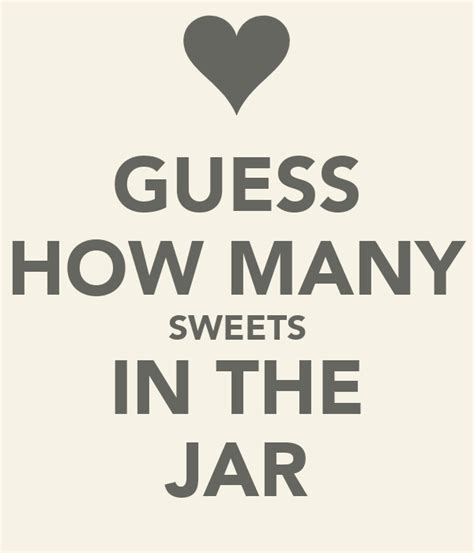 At the end of the game, the nearest guesser wins the content of the jar. GUESS HOW MANY SWEETS IN THE JAR Poster | PIPPER | Keep Calm-o-Matic