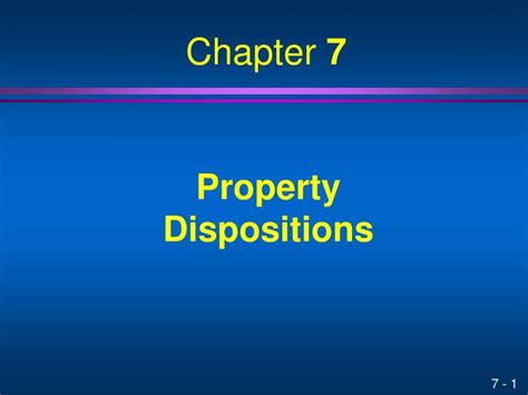 Ppt Property Dispositions Powerpoint Presentation Free Download Id