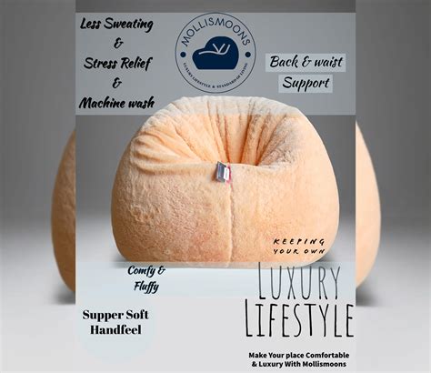Buy Luxury Furr Bean Bag Cover For Adults Beige XXXL Online In India At Best Price Modern