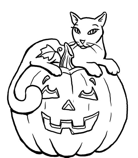 48 halloween coloring pages including pumpkins, monsters, black cats, and witches & wizards. The Cat On The Pumpkin Coloring Pages | Pumpkin coloring ...