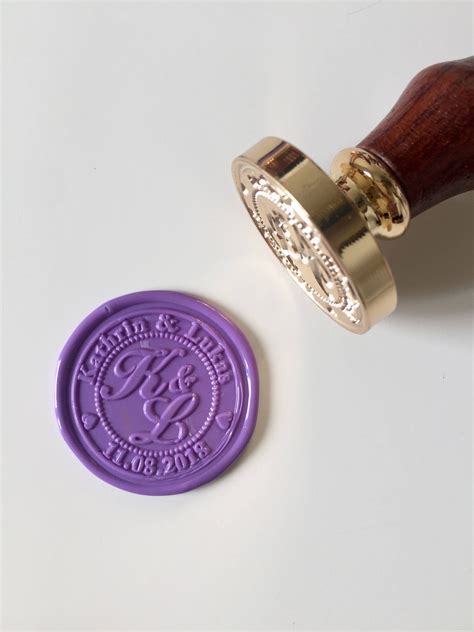 Wedding Wax Seal Stamp With Name Initials And Date Etsy Wax Seal