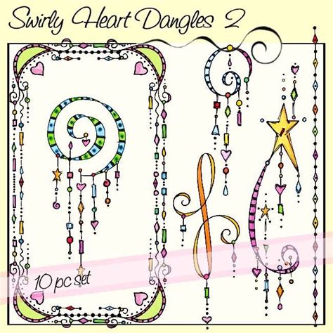 Swirly Heart Dangles 2 Zentangle Patterns Doodle Drawings Doodle