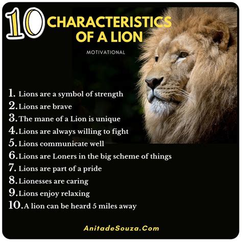 10 Characteristics Of A Lion Motivational Lion Thelionking Leader