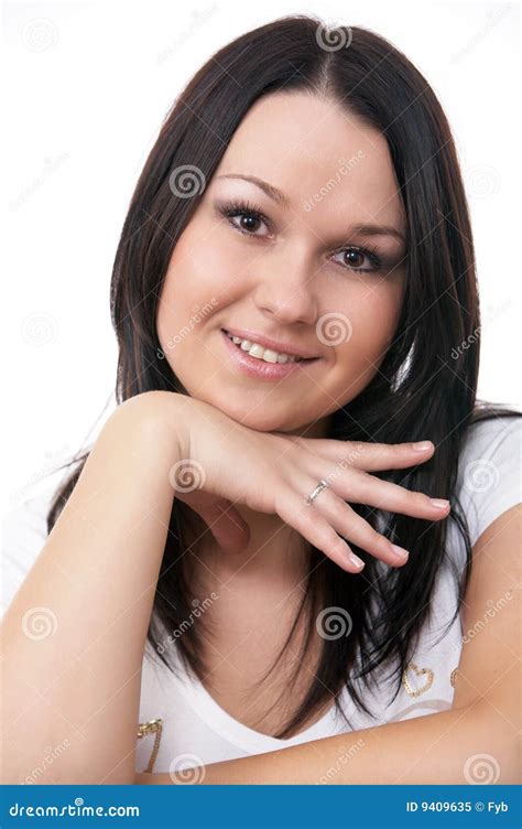 Close Up Portrait Of Caucasian Young Woman Stock Image Image Of Caucasian Clear 9409635