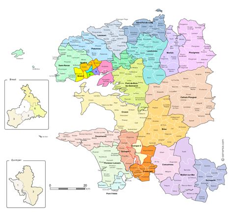 Carte Des Nouveaux Cantons Du Finistère Avec Villes Et Communes