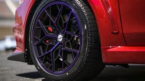 18x85 Shift Wheels Piston Gloss Black With Purple Machined Rims P01