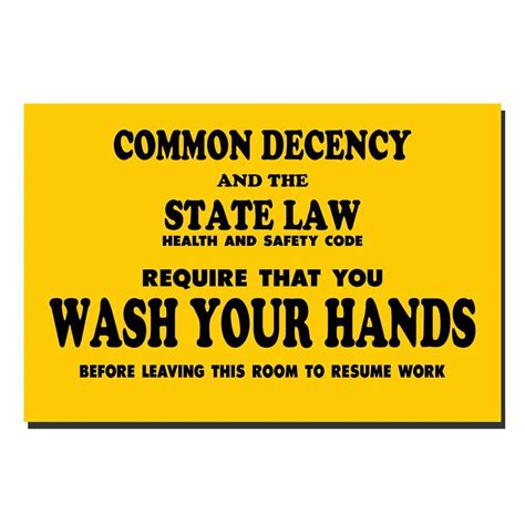 Lynch Sign 9 In X 6 In Decal Black On Yellow Sticker Wash Your Hands