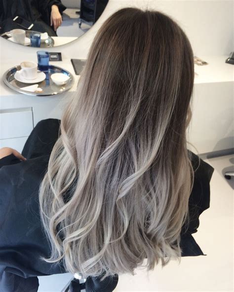 Hairstyles Ombre Hair Brown To Silver Blonde Winning Balayage Grey