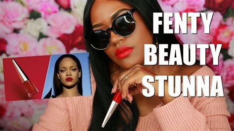 Fenty Beauty Stunna Liquid Lipstick On Dark Skin Woc Youtube