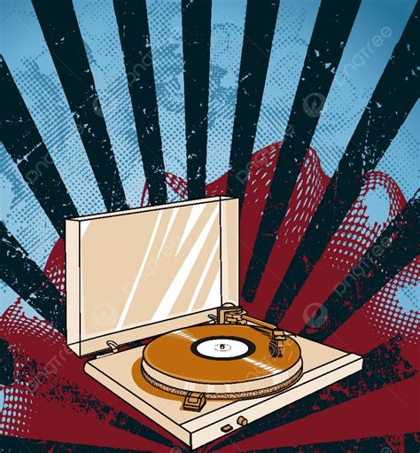 Vector Concert Poster With Turntable Background Abstract Grungy