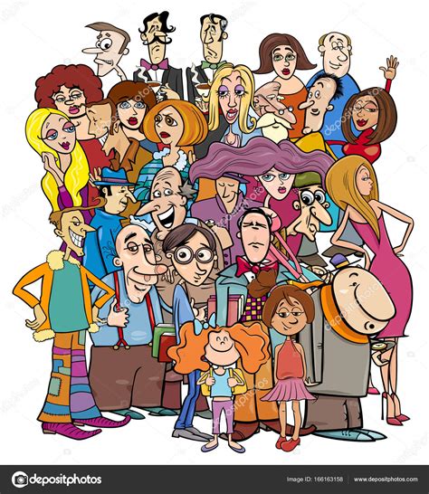Cartoon People Characters In The Crowd Stock Illustration By ©izakowski