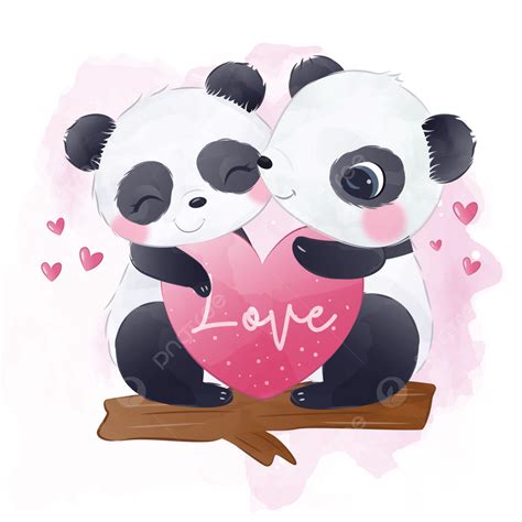 Panda Watercolor Vector Png Images Cute Panda In Watercolor