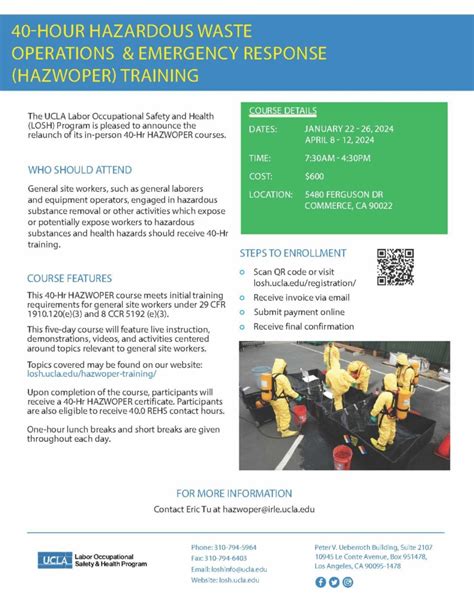 Hazwoper Training Labor Occupational Safety And Health Program