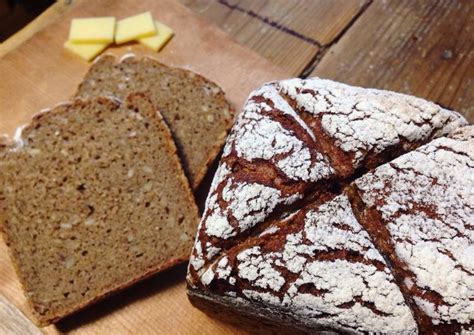 Fresh dough in flour with rye bread. 100% Whole Grain German Rye Loaf Bread Recipe by Felice - Cookpad